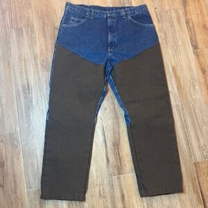 Wrangler Pro‎ Gear Mens Denim Canvas Hunting Pants Blue Brown Workwear Outdoor